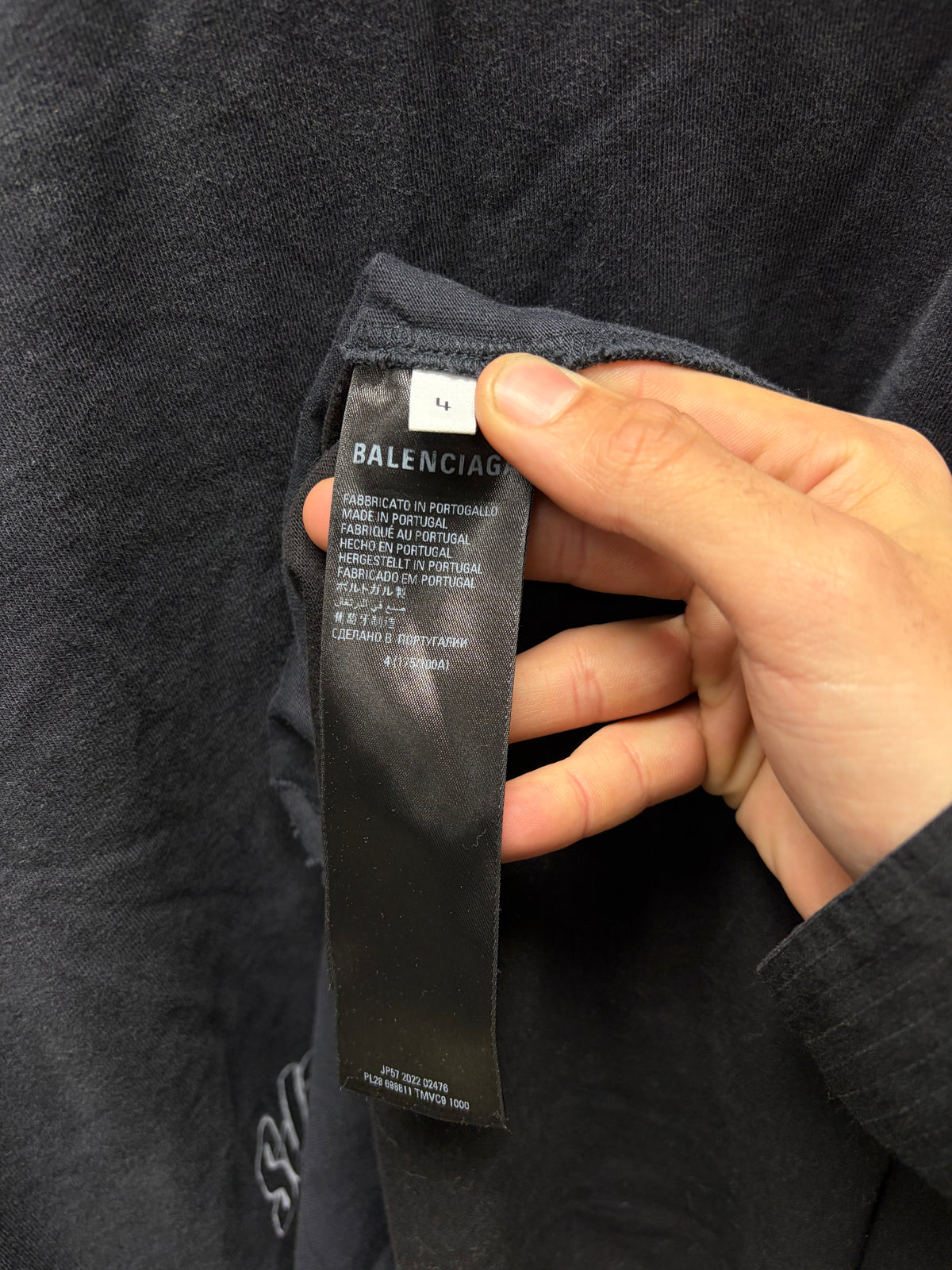 2022 Balenciaga Reconstructed ‘Speedhunters’ Black Upside Down Graphic T-Shirt