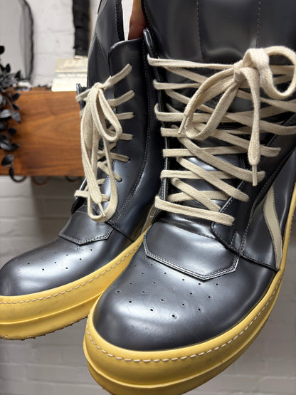 SS2015 Rick Owens ‘Faun’ Silver/Milk Leather High Top Sneakers