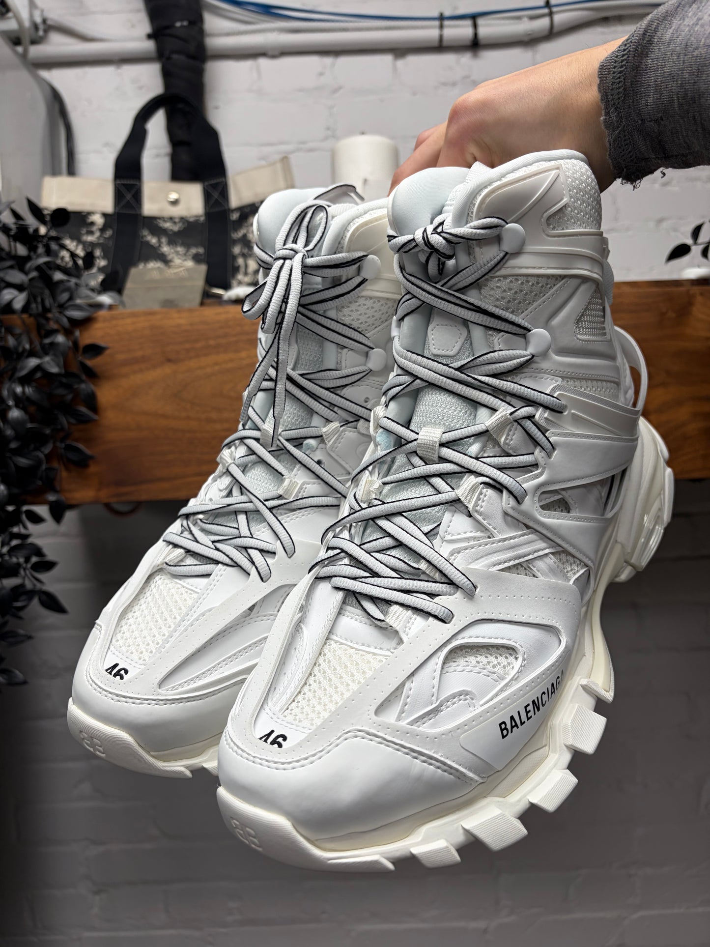 Balenciaga ‘Track Hike’ White High Top Athletic Sneakers