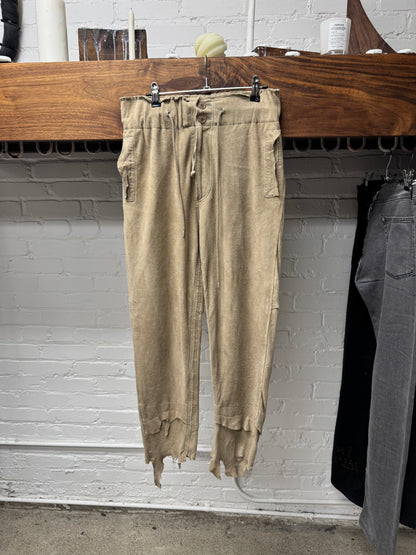 Takahiro Miyashita the Soloist Raw Deerskin Hide Leather Joggers