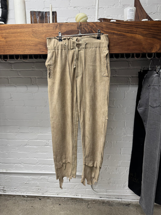 Takahiro Miyashita the Soloist Raw Deerskin Hide Leather Joggers