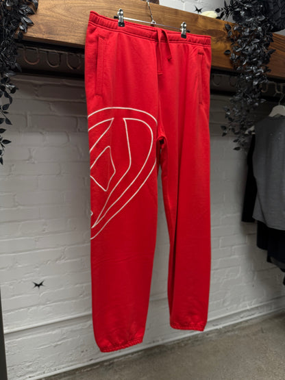 Diesel D-Logo Red/White Drawstring Sweatpants