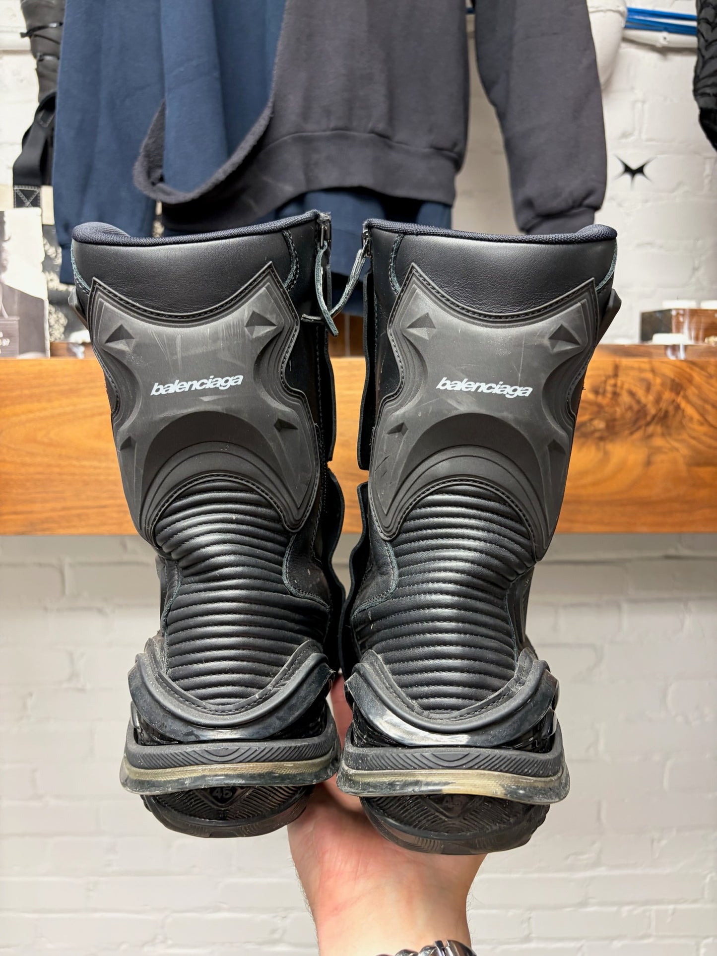 AW2020 Balenciaga ‘Tyrex’ Black Leather Motocross Biker Boots
