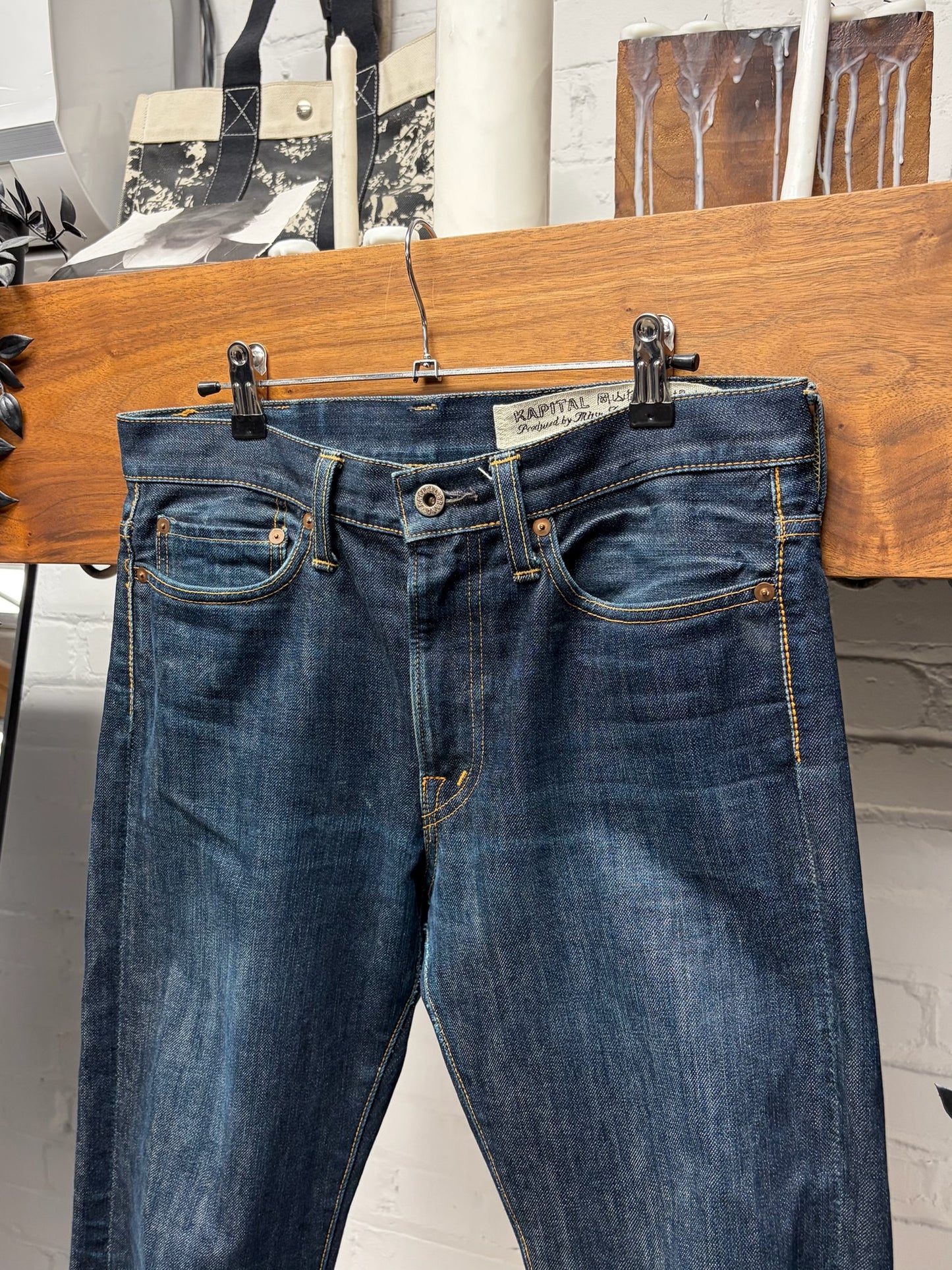 Kapital Raw Indigo Blue Selvedge Skinny Jeans