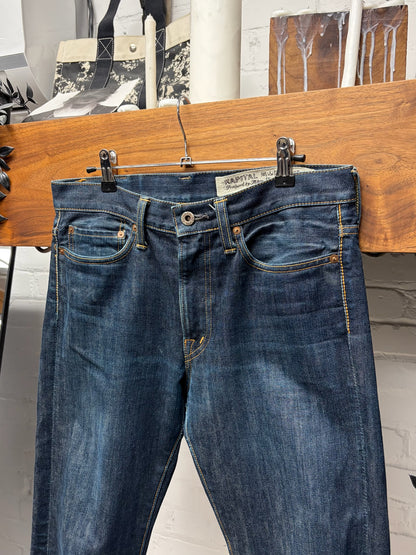 Kapital Raw Indigo Blue Selvedge Skinny Jeans