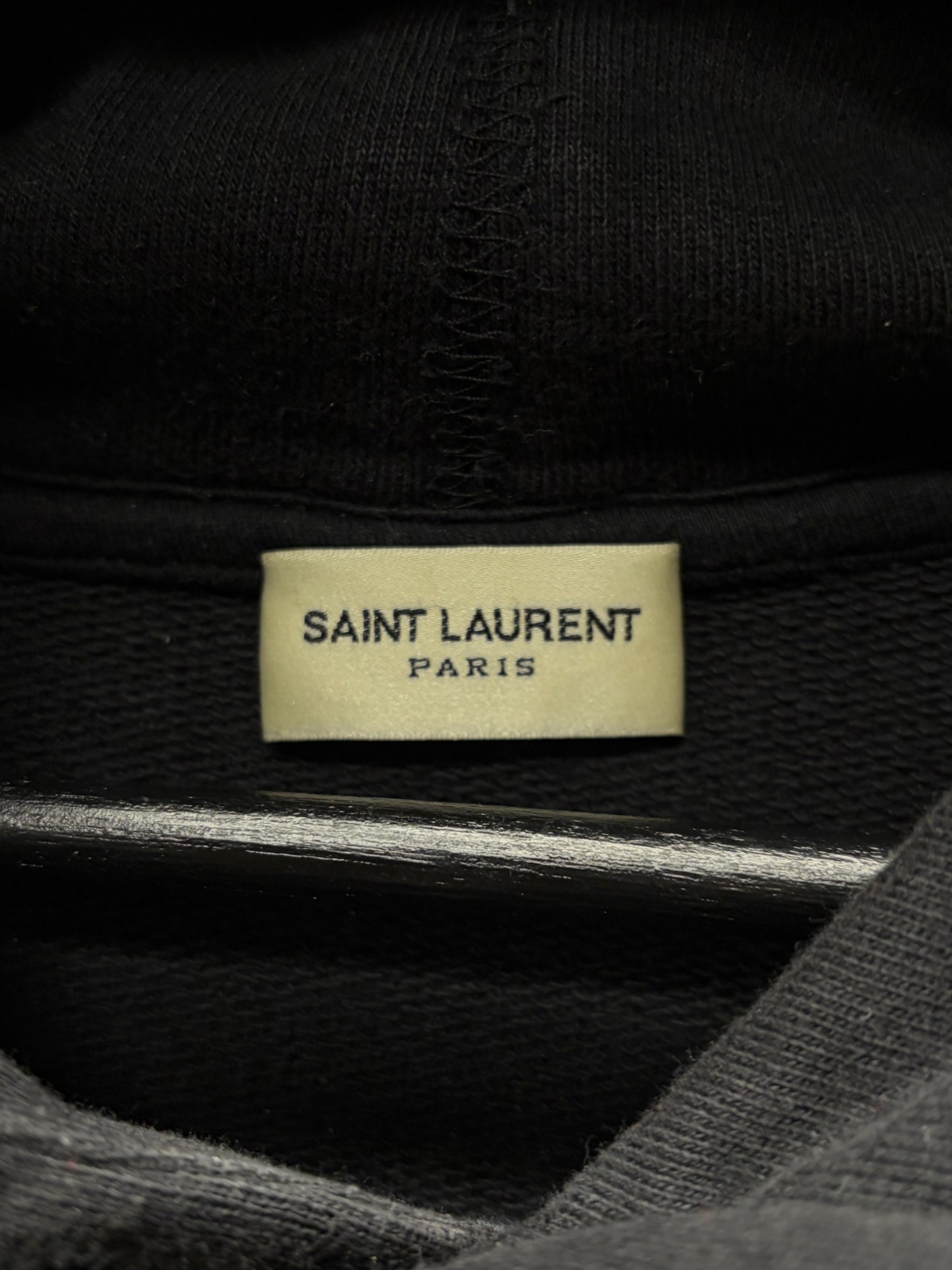 2018 Saint Laurent ‘Everything Now’ Red/Black Box Logo Hoodie