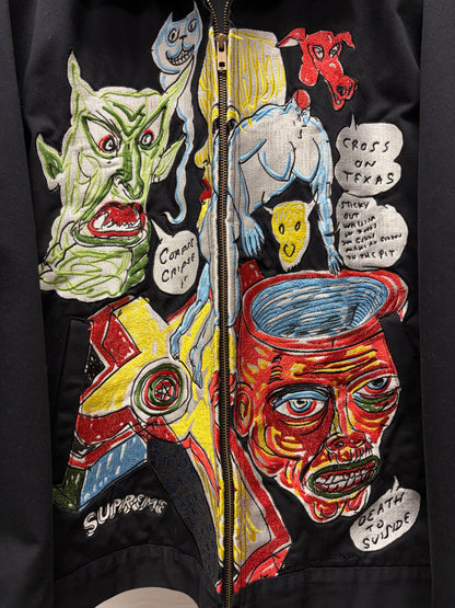 SS2020 Supreme x Daniel Johnston Embroidered Black Work Jacket