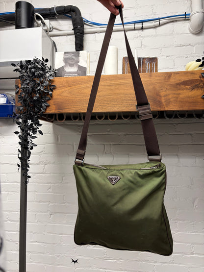 Prada Tessuto Nylon ‘Sun-Faded’ Green Crossbody Bag