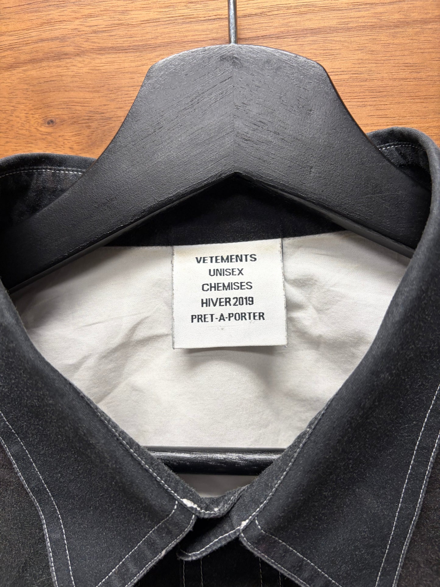AW18 Vetements ‘Marilyn Manson’ Unsafe Black Button Up Shirt