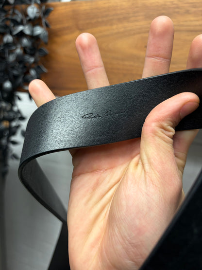 SS2025 Rick Owens ‘Hollywood’ Black Calfskin Leather ‘Stooges’ Belt