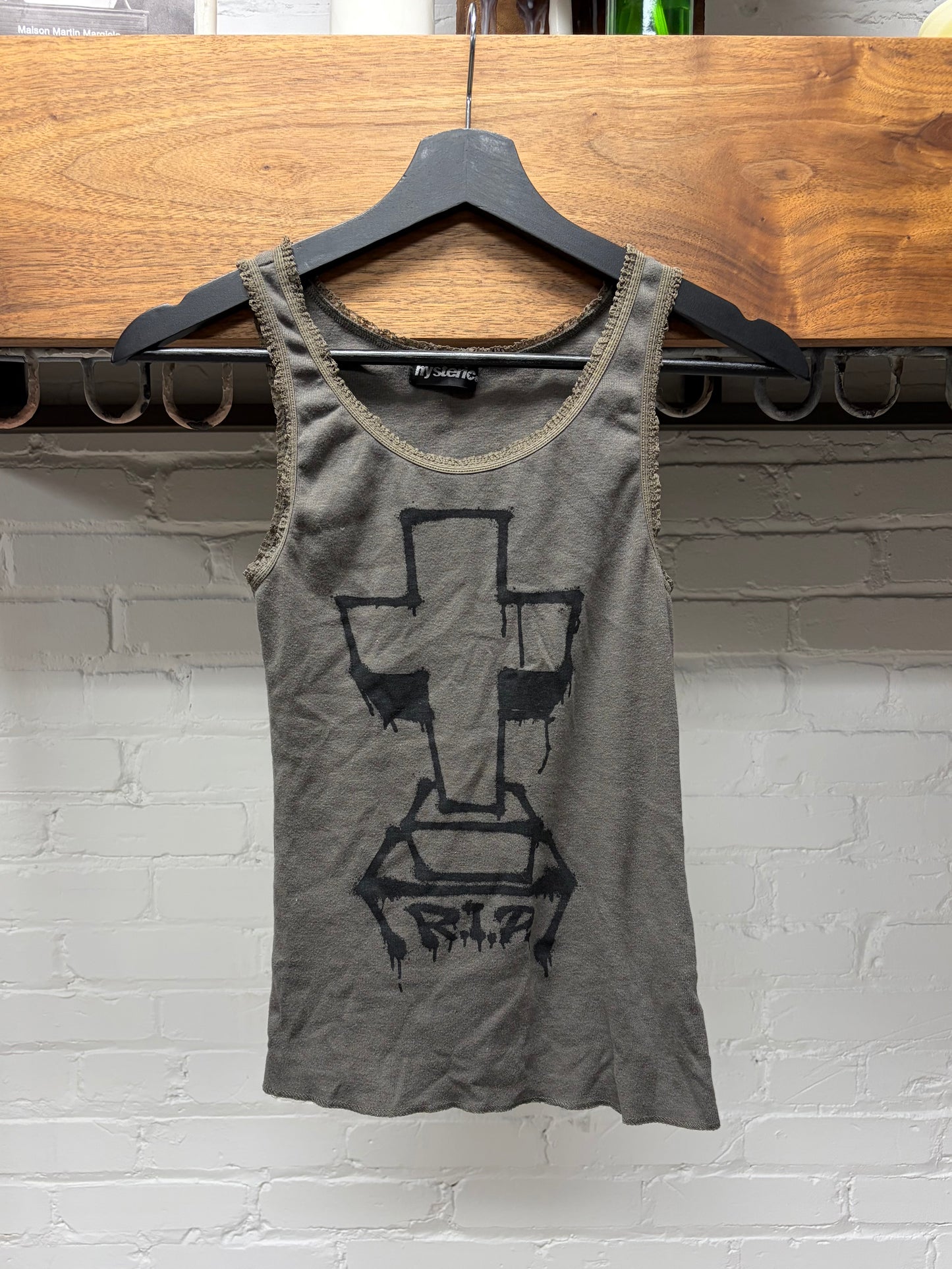 Vintage Hysteric Glamour ‘Tombstone’ Faded Grey Tank Top