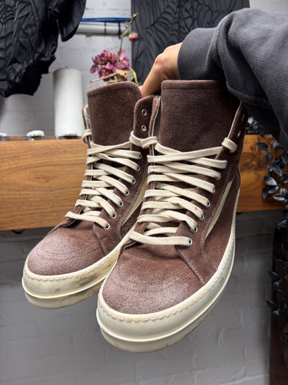 Rick Owens ‘Vans’ Mainline Brown Suede High Top Sneakers