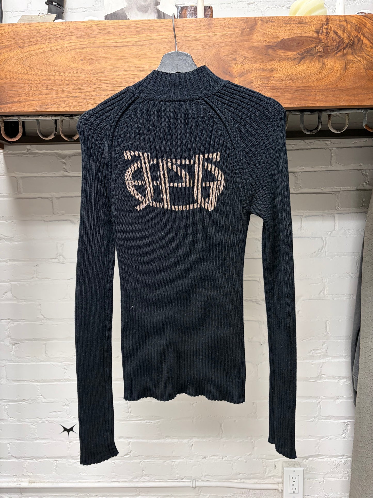 Vintage Jean Paul Gaultier ‘JPG’ Ribbed Asymmetrical Zip Sweater
