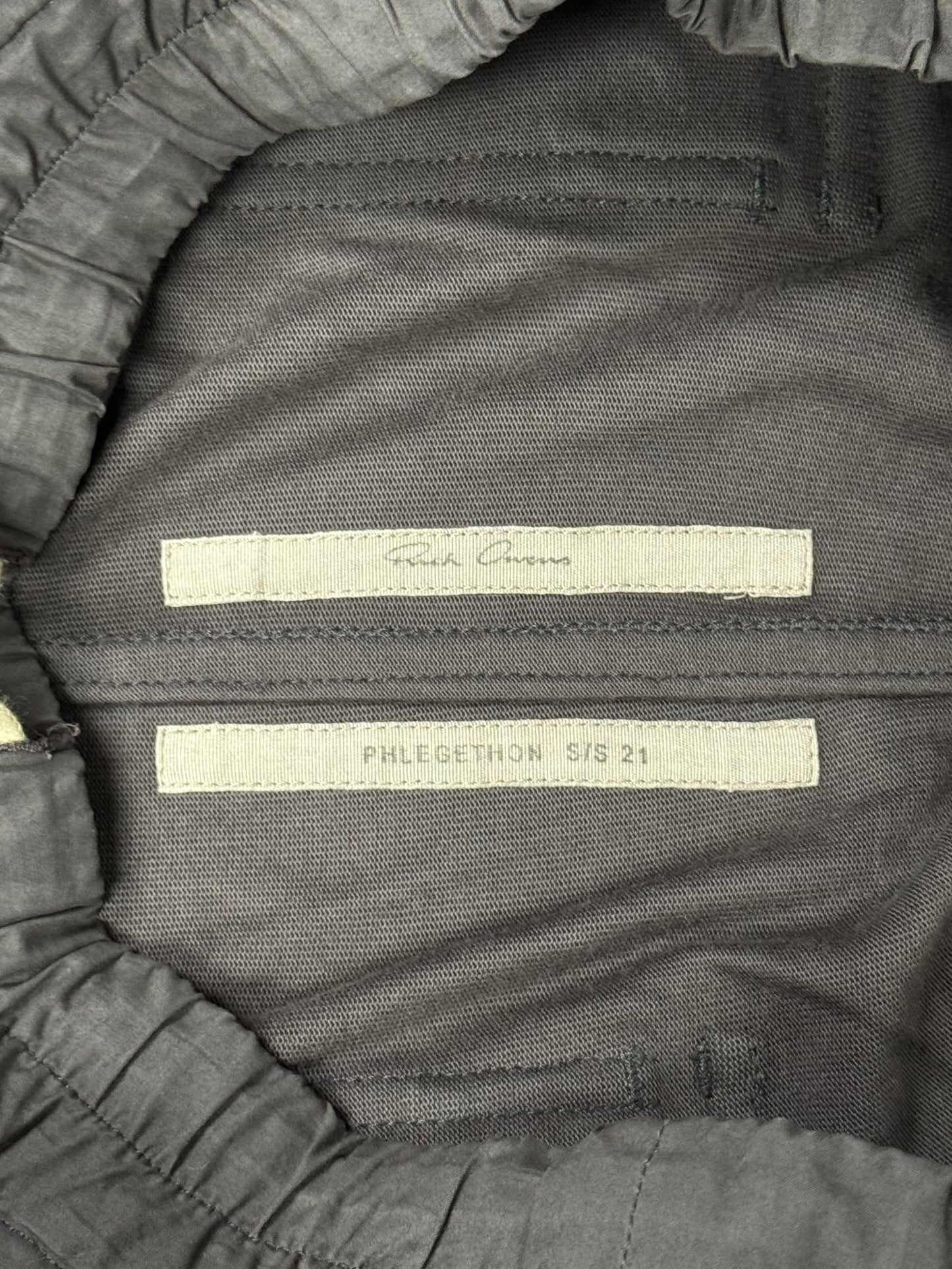 SS22 Rick Owens ‘Phlegethon’ Plum Drawstring Cotton Cargo Joggers