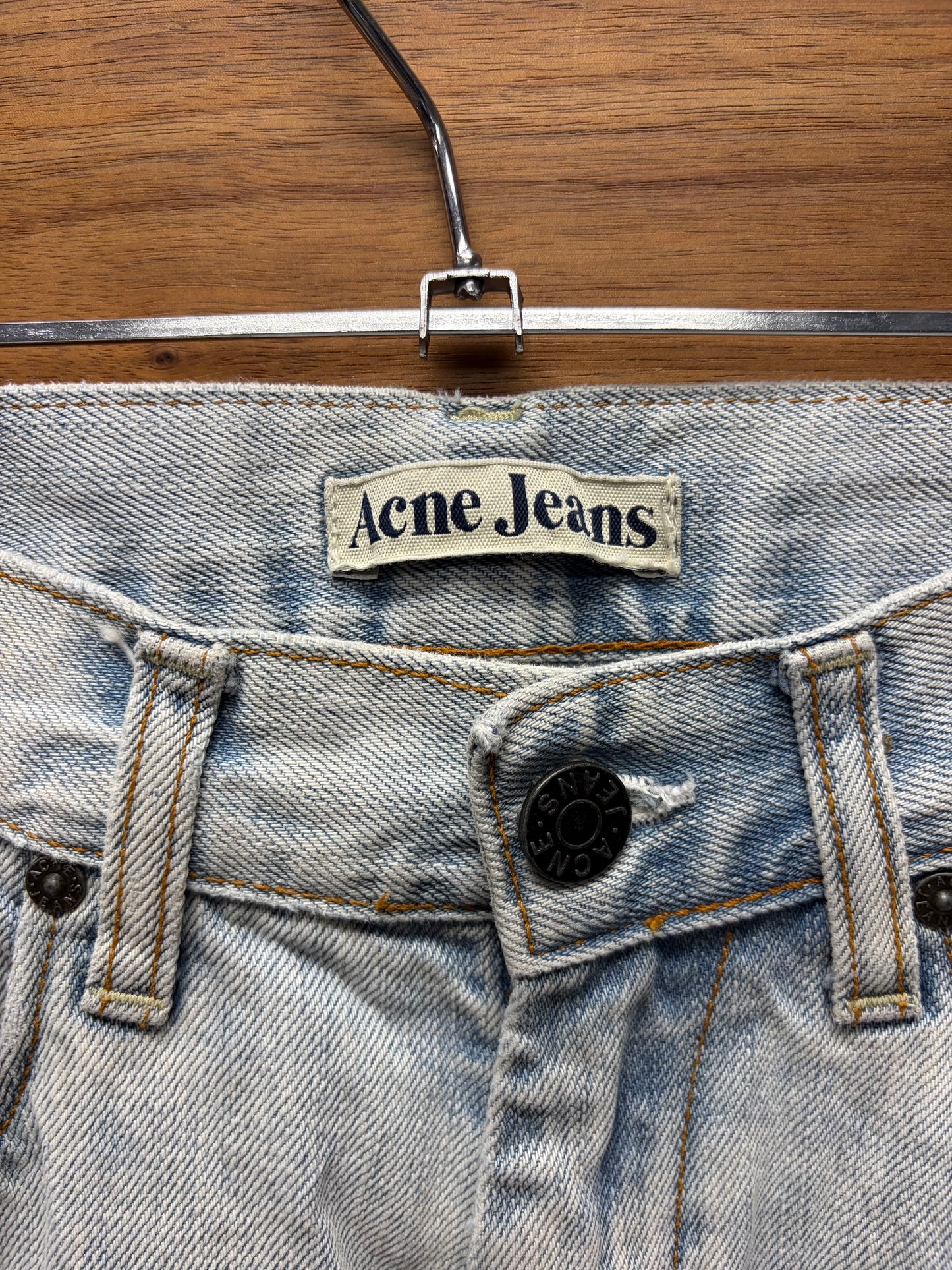 Acne Studios ‘Zipper Bottom Hem’ Light Wash Blue Skinny Jeans