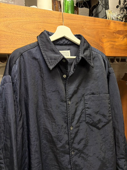 2022 Maison Margiela Padded Navy Blue Oversized Button Up Shirt