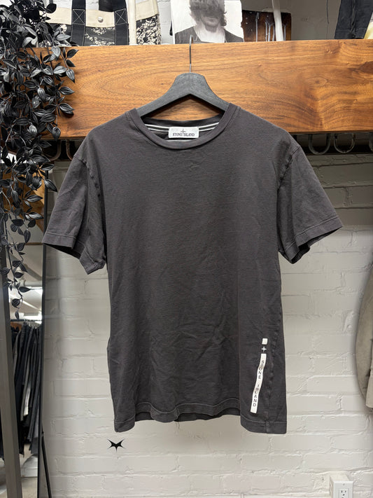 Stone Island ‘Vertical Logo’ Grey Cotton T-Shirt