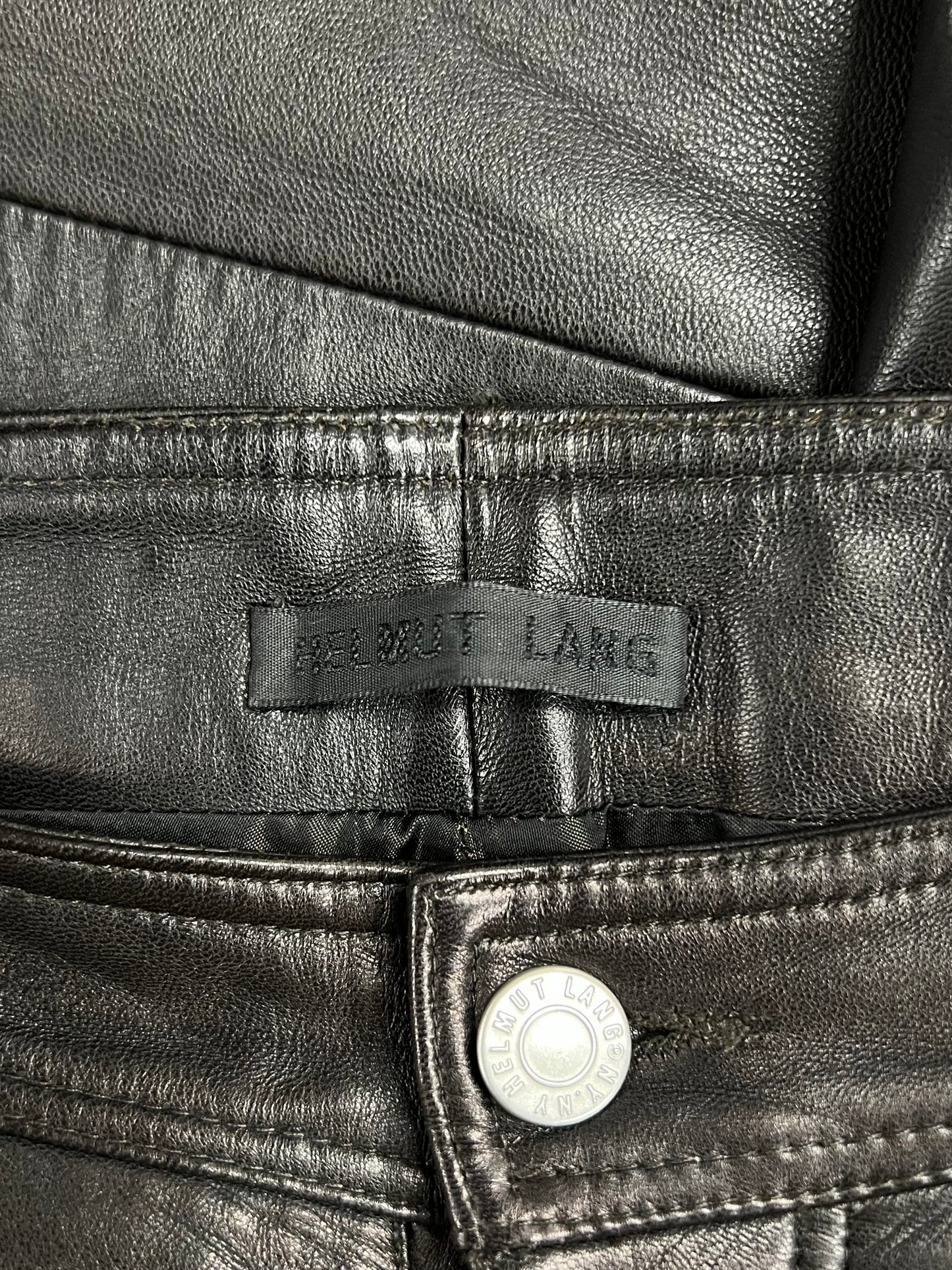 Early 2000s Helmut Lang Brown Lambskin Leather Trousers