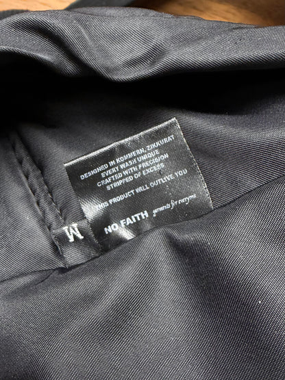 No Faith Studios Reversible Black Thermal Cotton Hoodie/Bomber Jacket