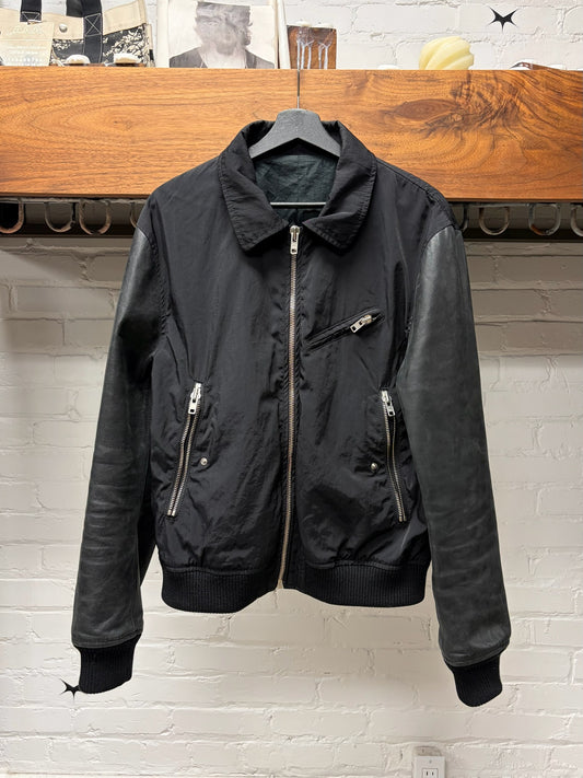 AW2008 Acne Studios Leather Sleeves Bomber Jacket