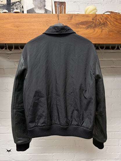 AW2008 Acne Studios Leather Sleeves Bomber Jacket