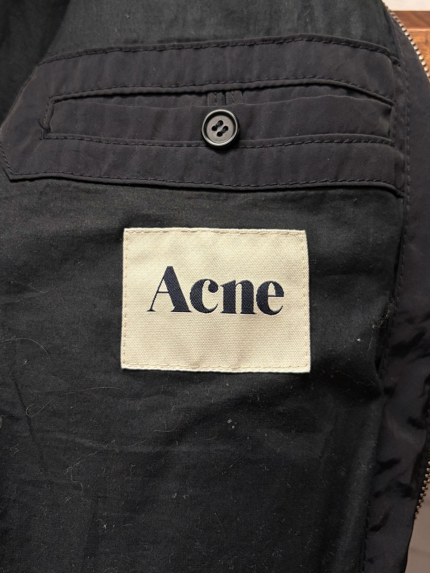 AW2008 Acne Studios Leather Sleeves Bomber Jacket