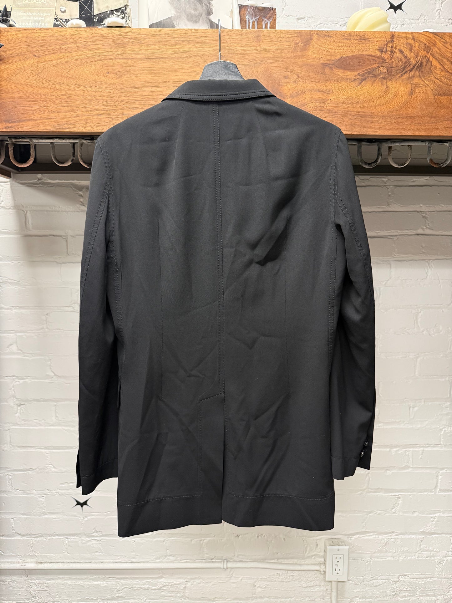 SS15 Rick Owens O&M Era ‘Faun’ Black Virgin Wool Blazer