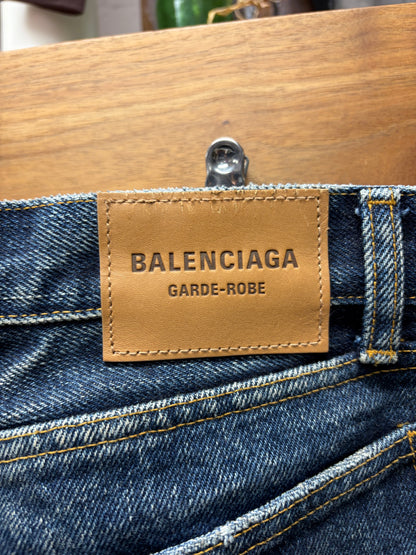 2022 Balenciaga Selvedge Straight Cut Blue Heavy Weight Denim