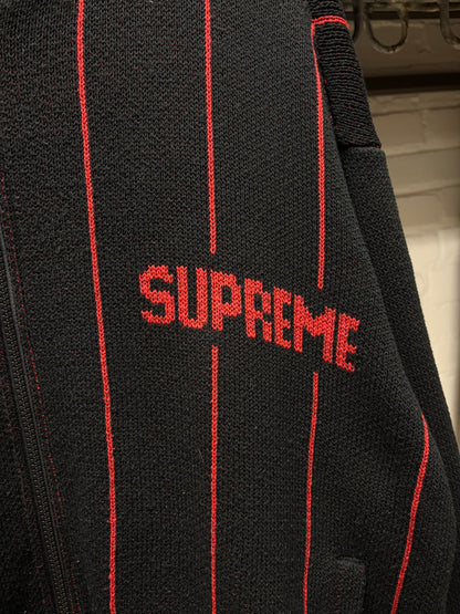 SS2023 Supreme Pinstripe Red/Black Varsity Jacket