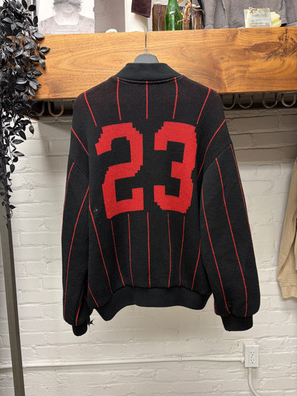 SS2023 Supreme Pinstripe Red/Black Varsity Jacket