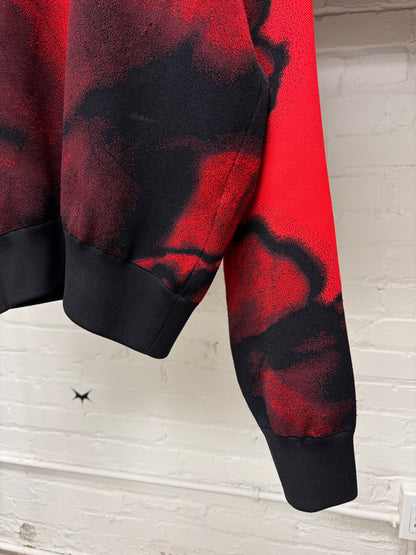 Alexander McQueen ‘Ink Flower’ Black/Red Crewneck Sweater