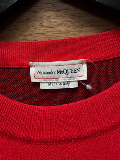 Alexander McQueen ‘Ink Flower’ Black/Red Crewneck Sweater