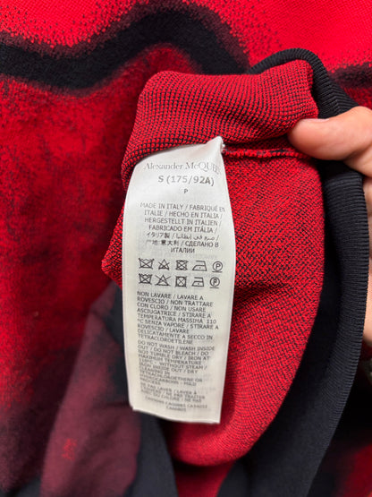 Alexander McQueen ‘Ink Flower’ Black/Red Crewneck Sweater