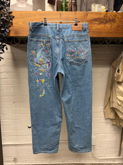 SS2023 Supreme x Coogi Baggy Blue Embroidered Logo Denim