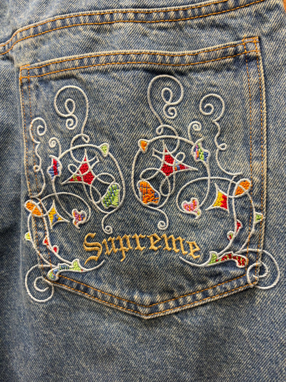 SS2023 Supreme x Coogi Baggy Blue Embroidered Logo Denim