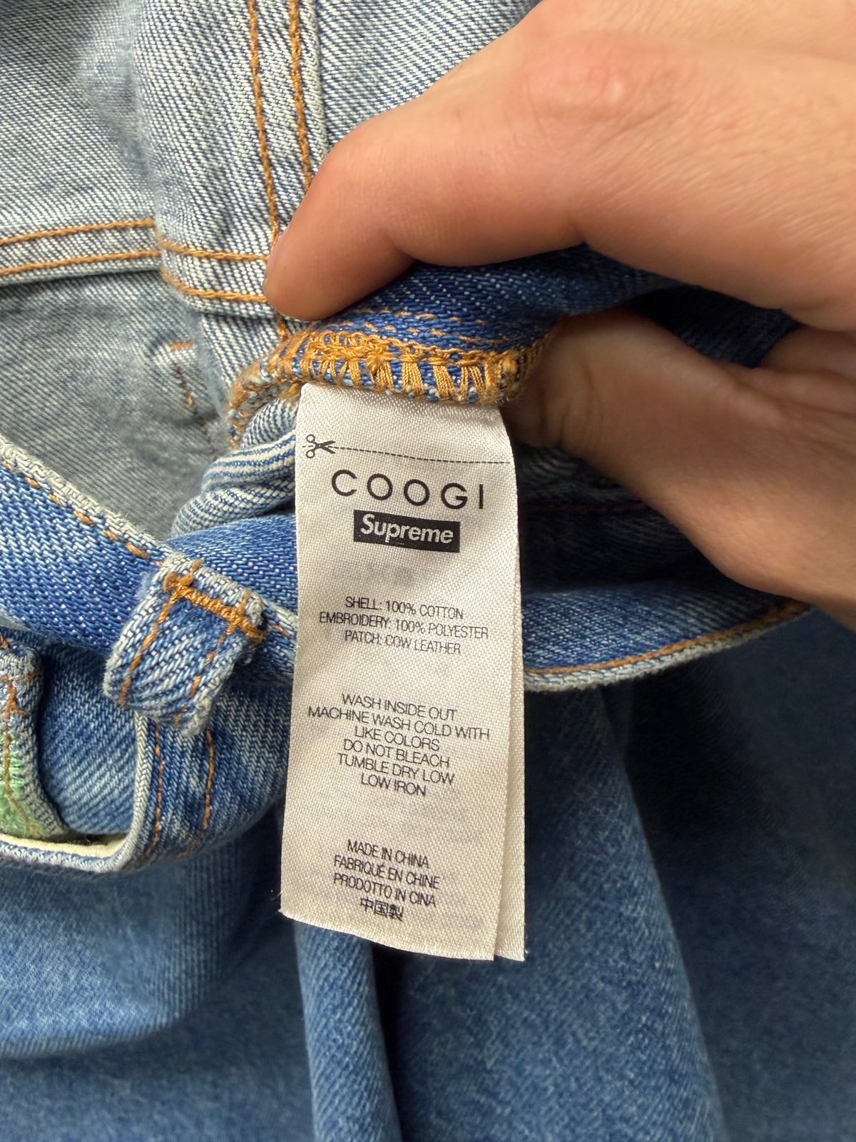 SS2023 Supreme x Coogi Baggy Blue Embroidered Logo Denim