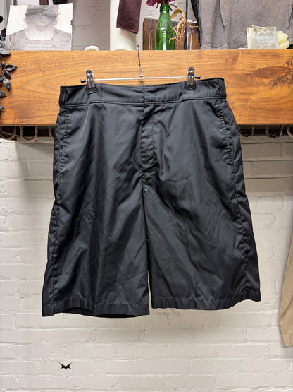 Prada Re-Nylon Black ‘Saffiano Badge Logo’ Shorts