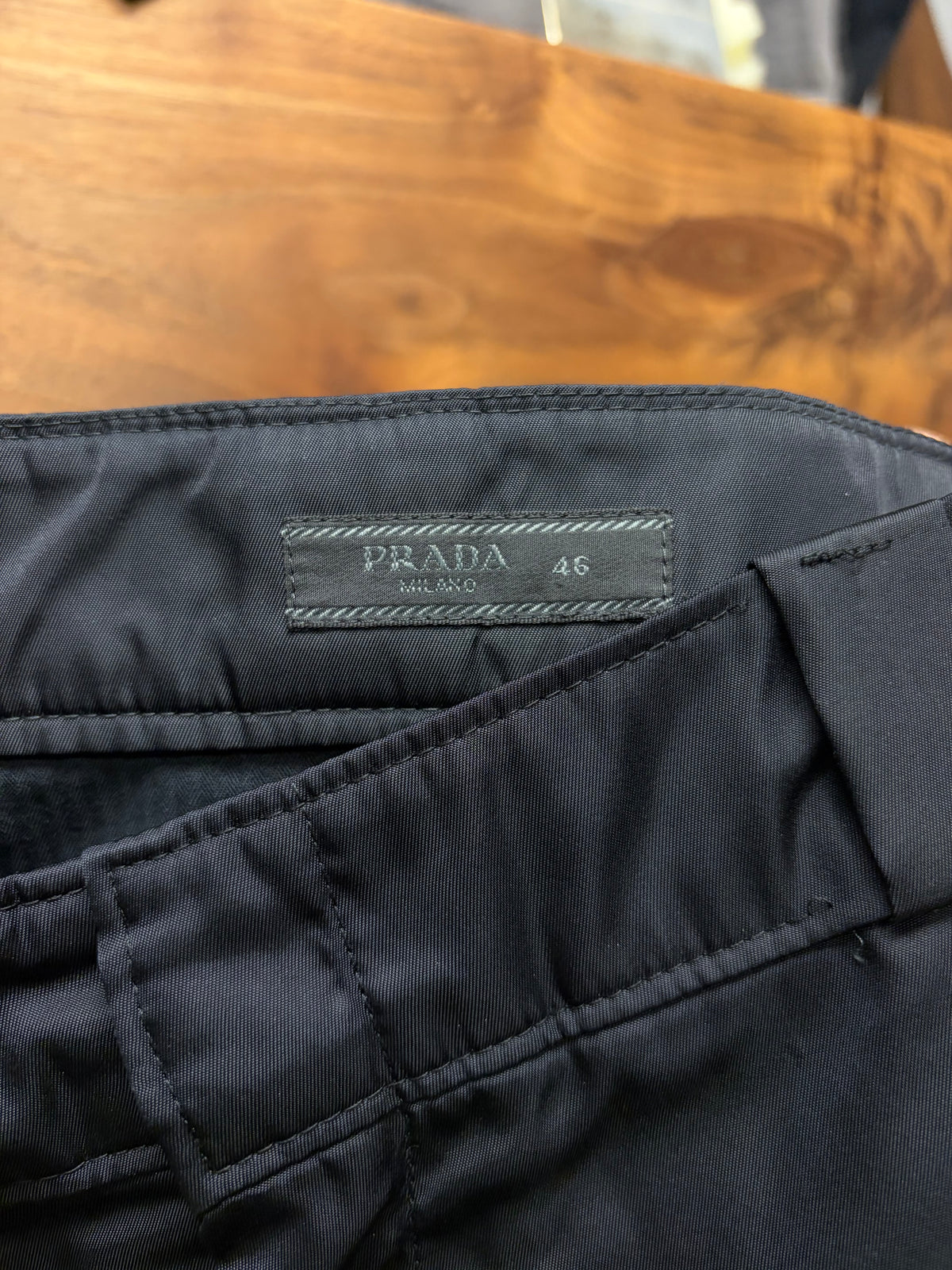 Prada Re-Nylon Black ‘Saffiano Badge Logo’ Shorts