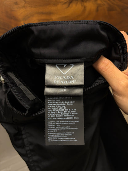 Prada Re-Nylon Black ‘Saffiano Badge Logo’ Shorts