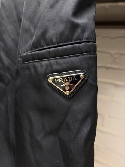 Prada Re-Nylon Black ‘Saffiano Badge Logo’ Shorts
