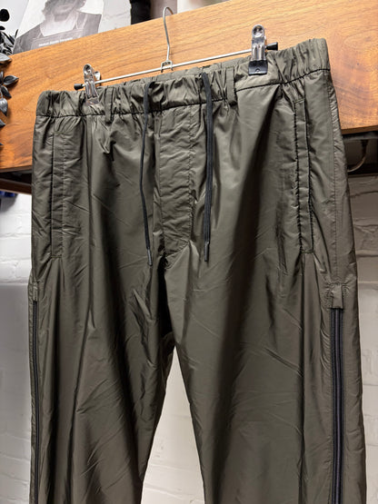 2020 Prada Re-Nylon Dark Green Zipper Side Seam Drawstring Track Pant