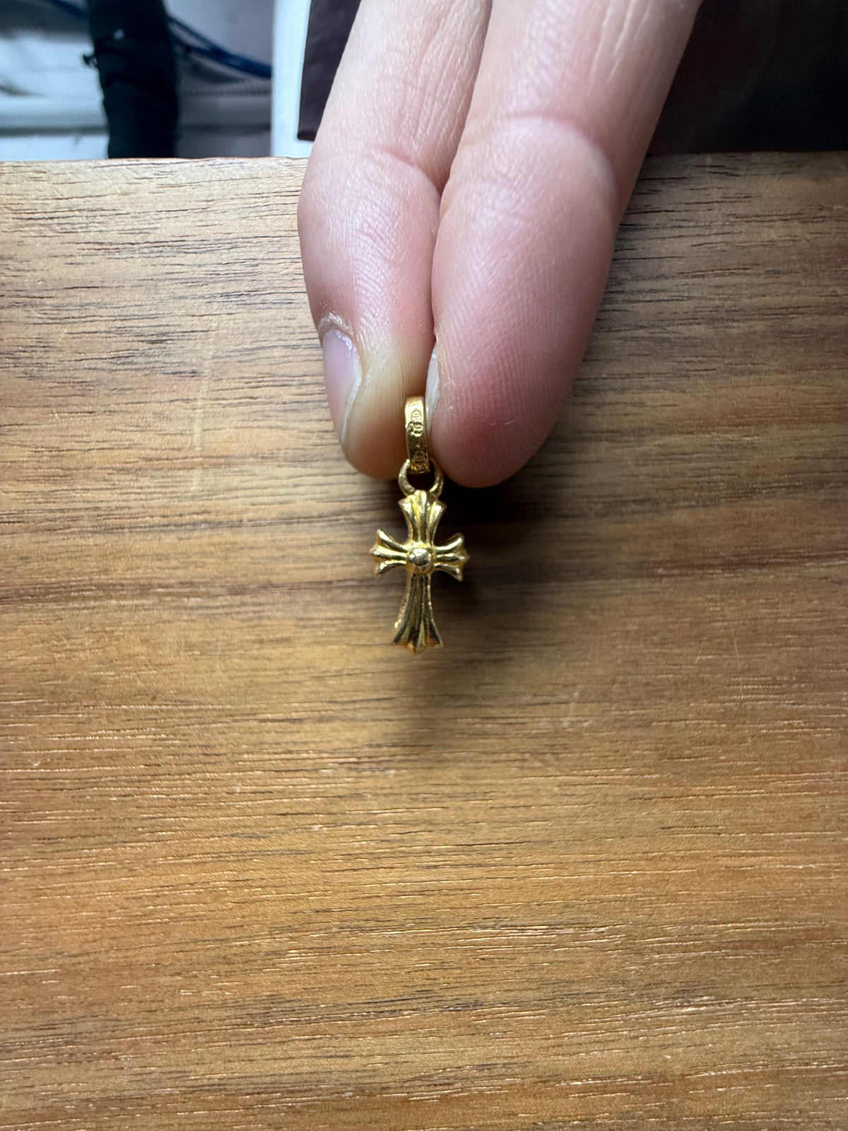 Chrome Hearts Factory Diamond Set ‘Babyfat’ 18K Gold Cross Pendant